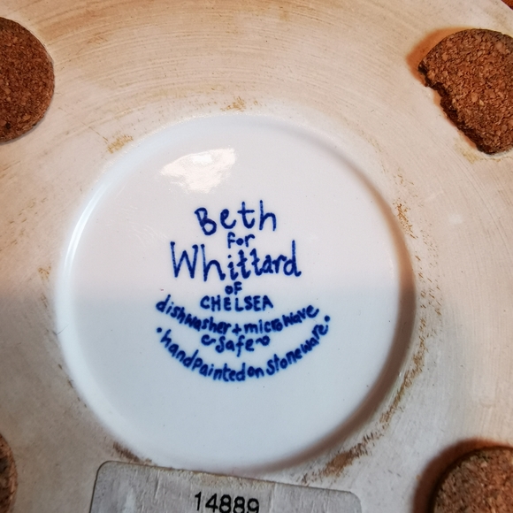 Beth for Whittard of Chelsea Hand-painted Stoneware Coaster Cats Out On The Tile - Picture 8 of 13